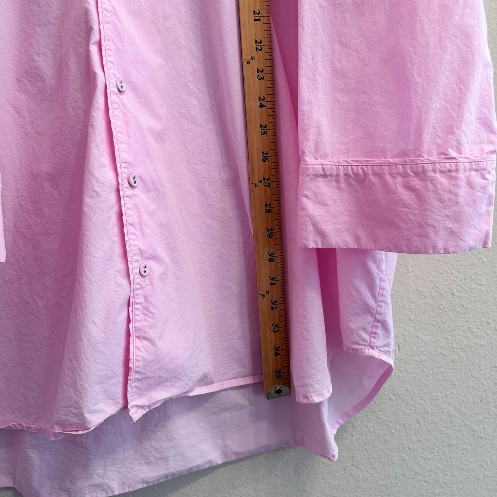 SKIMS Cotton Poplin Sleep Shirt Dress Baby Pink 4X Plus Long Sleeve Button Up - Picture 11 of 11